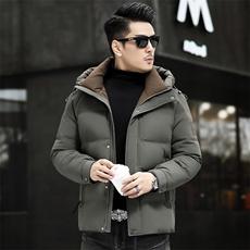 B6098钱塘2020-3时尚休闲厚款百搭有帽冬季中年男士羽绒服P250，男装羽绒服，钱塘207-3