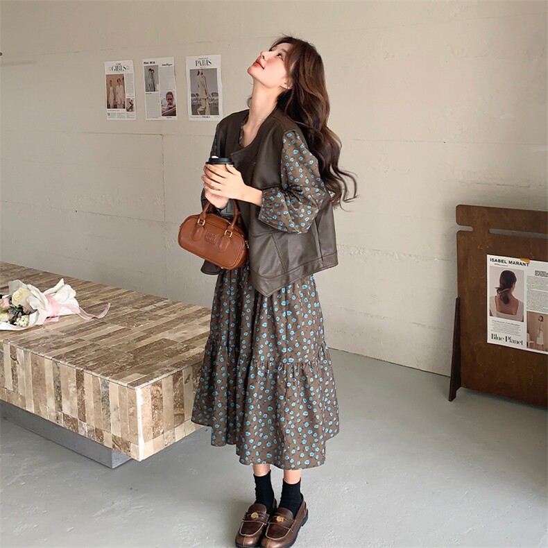 时尚印花连衣裙马甲套装女2026春秋两件套A505P175K248,女装套装/套裙,2C268