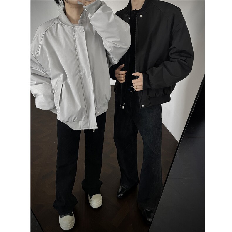 美式解构拼接立领棒球服棉服男款冬季夹棉加厚保暖飞行员夹克棉衣,男装棉衣,星座610B-1