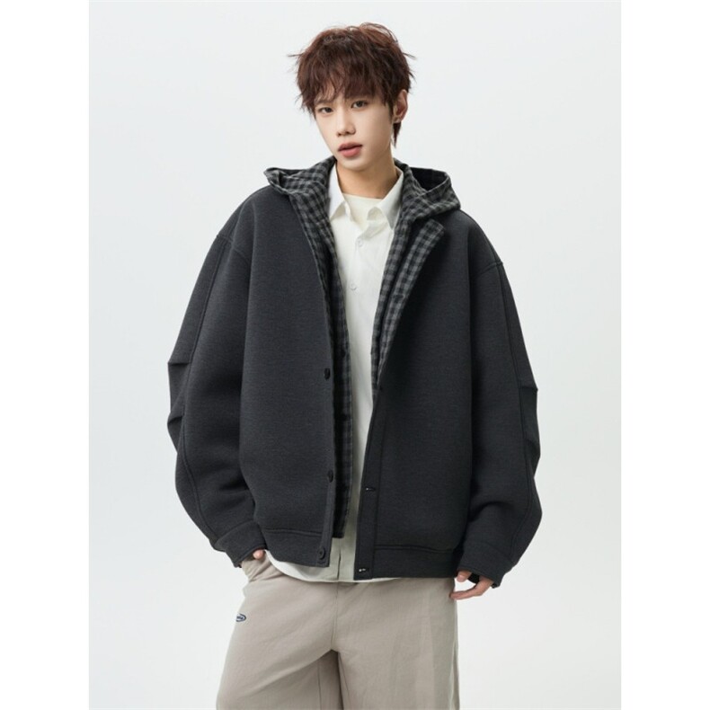 1506-1/WA2691/P80简约百搭开衫连帽卫衣新款男女设计休闲外套,女装短外套,星座1506-1
