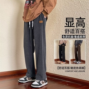 灯芯绒裤子男士春秋季潮流加厚直筒运动裤潮牌休闲卫裤-K1700图片