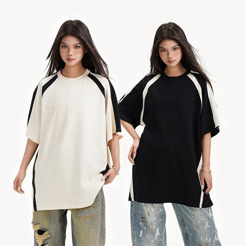 抖音得物二开品质240克宽松纯棉美式高街潮牌中性高街短袖T恤图片