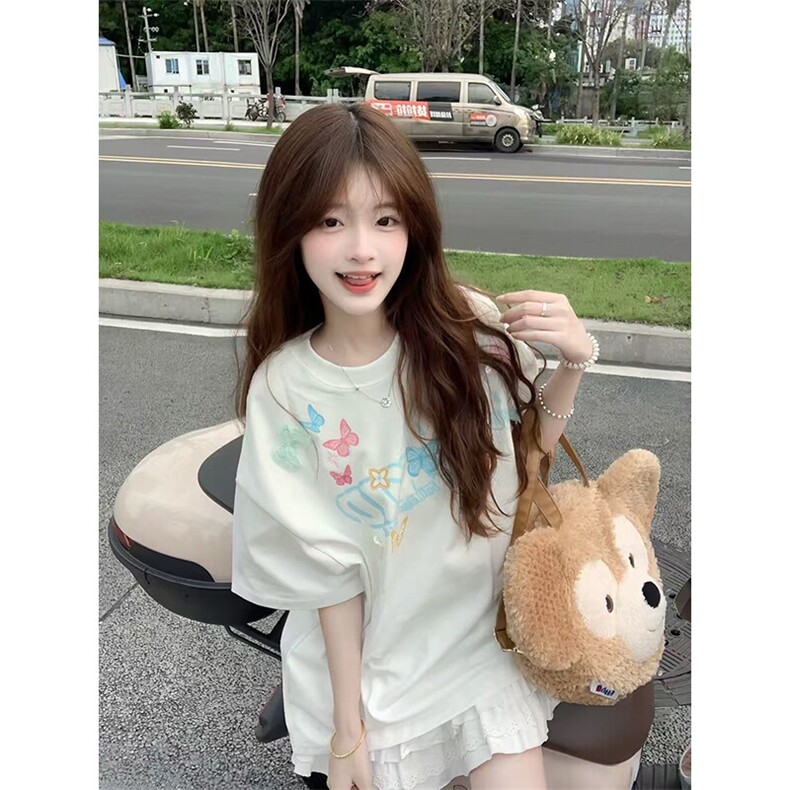 万针全刺绣工艺抖音得物高品质260克重磅纯棉双纱美式高街短袖T恤，男装T恤，电商A486