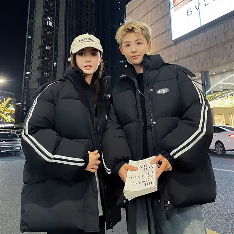 ins文艺潮流慵懒2条杠棉服女加厚保暖流行新款日系气质原宿连,男装棉衣,星座218-1（原230）