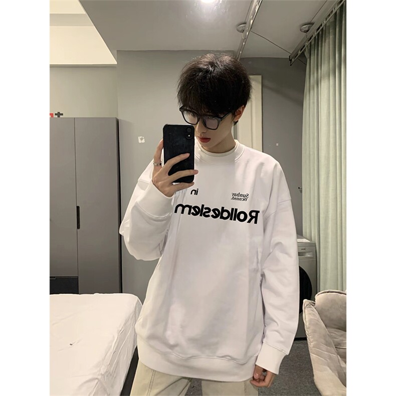 抖音得物现货高品质美式宽松圆领印花卫衣新款重磅卫衣ADY120,男装卫衣,电商A443