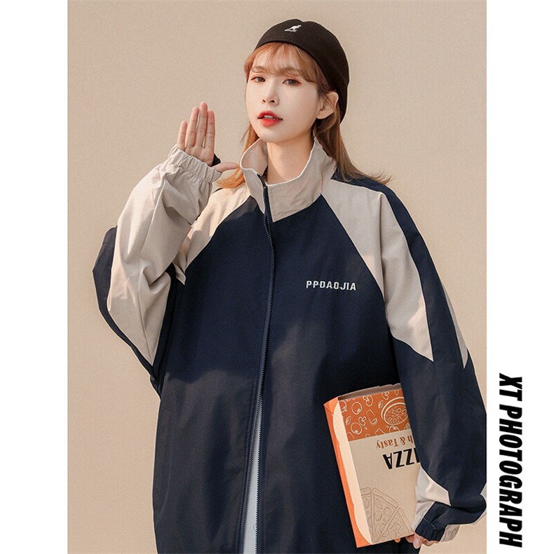 2025新款男女同款拼接撞色机能风字母刺绣工装夹克外套J25007-P65图片