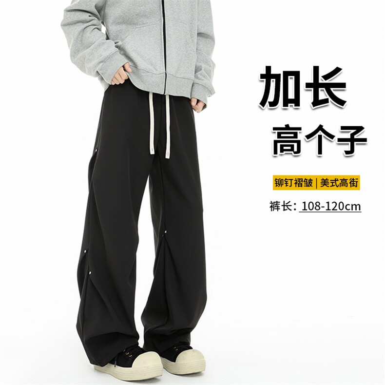 190美式褶皱铆钉伞兵裤加长高个子工装裤薄款冲锋速干裤KZ033P50图片