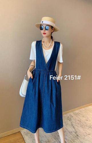 薄料牛仔背带裙套装，女装职业装，菲儿
