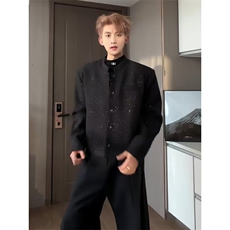 潮流满天星垫肩上衣西装外套男高级感穿搭痞帅休闲513WT3532P60，男装西服套装，星座513