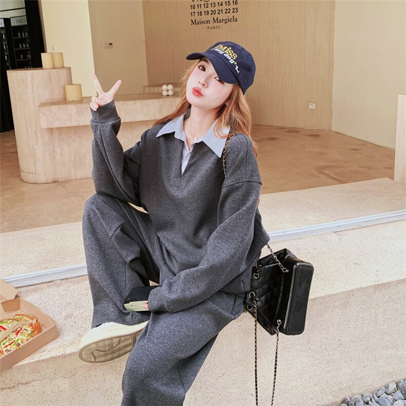 【新款】2C137-8281-P185-K298灰色卫衣套装,女装套装/套裙,2C137
