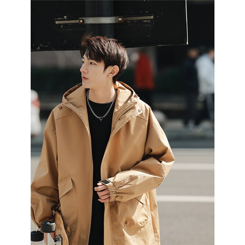 2026春装新款多乐棉连帽宽松外套冲锋衣夹克JK1188/P105咖色,男装夹克,电商A094
