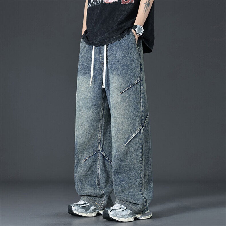 牛仔裤男士夏季薄款2025新款潮牌宽松直筒阔腿青少年Q29126-特P42，男装牛仔裤，星座610（原A335）