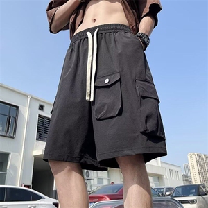 日系大口袋工装短裤男夏季2025潮牌宽松五分裤男士K6212-P35图片