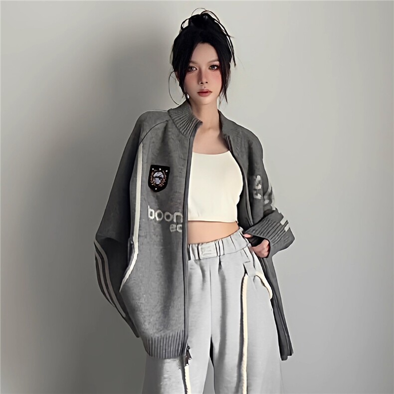 【量大价格可谈】美式复古毛衣男女秋冬双拉链针织衫SY77P64,男装针织衫/毛衣,星座1112-1