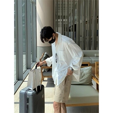 大货~秋季棉麻长袖衬衫男薄款休闲宽松防晒衬衣外套C032-特P35，男装防晒衣，星座1004-3
