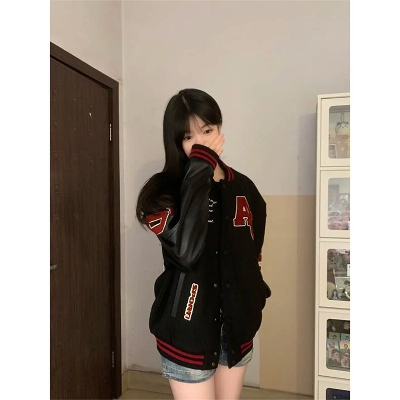 春秋款重磅拼接字母刺绣棒球服男女美式风夹克外套JKK766,男装夹克,星座516A