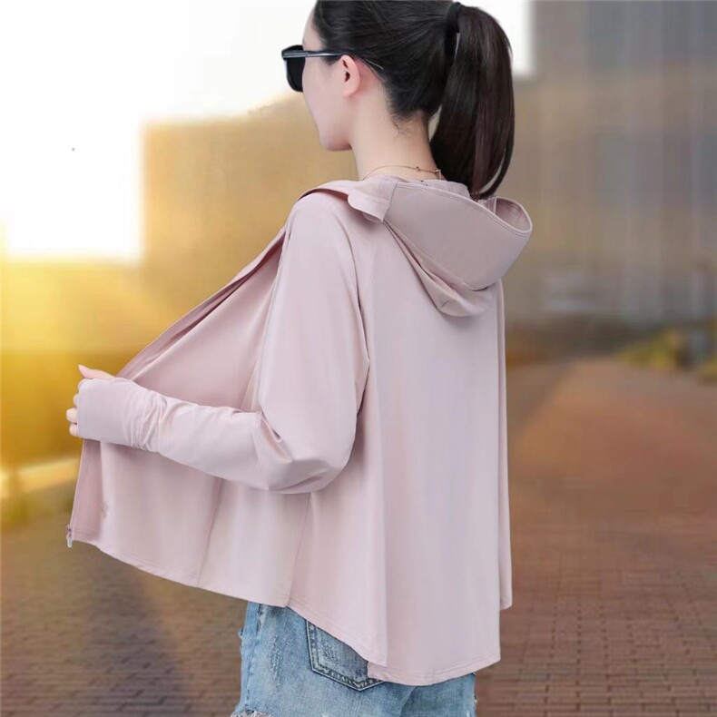 冰丝防晒衣女夏季户外骑车旅游玩防紫外线短款透气防晒斗篷，女装防晒衣，燕颉服饰