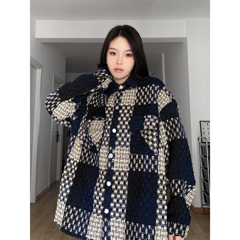 小香风男女同款加厚衬衣时尚潮衬衫228-11057-P52,男装衬衫,星座228-1