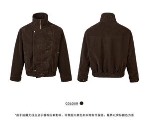 26春装高品质工艺老钱风立领拉链夹克外套男女潮牌工装风宽松上衣图片