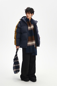 冬季潮流条纹五防立领加绒加厚棉衣情侣撞色棉服外套MY8899-p78图片