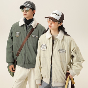 2025冬季新款男装日系潮牌纯色宽松休闲棉服加厚外套MY386-F172图片