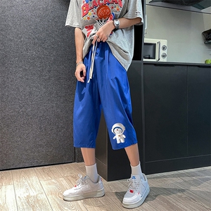QK72233-P25冰丝七分裤男大码速干短裤男五分裤 港风图片