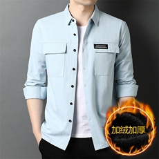 D55209绒钱塘2020-2冬季厚款商务休闲中年男士时尚简约衬衣P65，男装衬衫，钱塘207-2