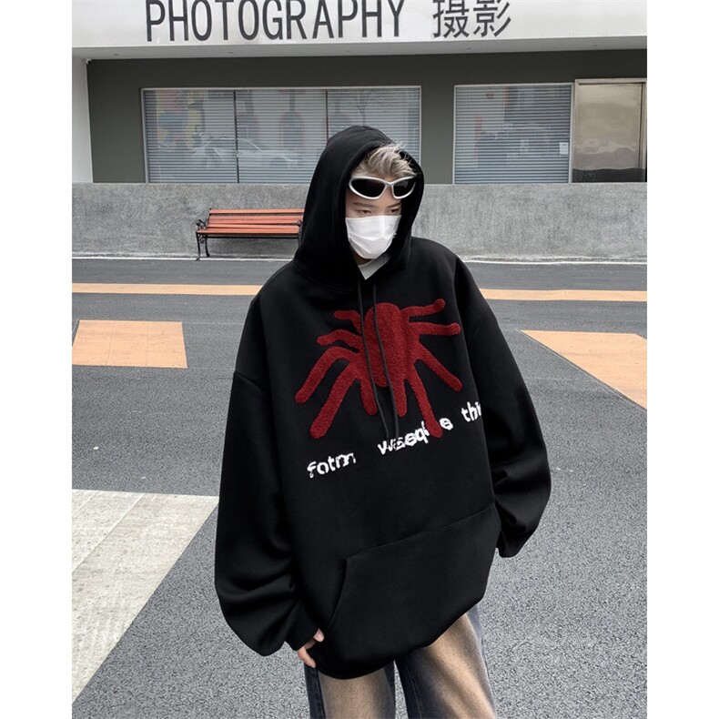 2024春季美式潮牌宽松设计感上衣高街复古连帽卫衣男W8086-P42,男装卫衣,星座512-4