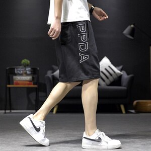2021夏季新沙发墙日系大码男休闲字母刺绣卫裤绣花短裤K2037-P35图片