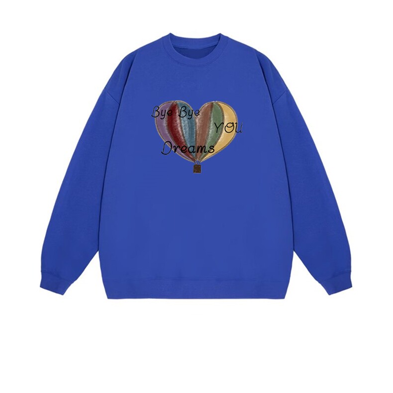 2025年秋季套头套头长袖时尚百搭通勤简约休闲热气球，女装卫衣/绒衫，花可