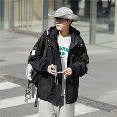 1港风冲锋衣男休闲宽松潮百搭大码M-5XL工装夹克男JK7569P75控99，男装夹克，星座226-2