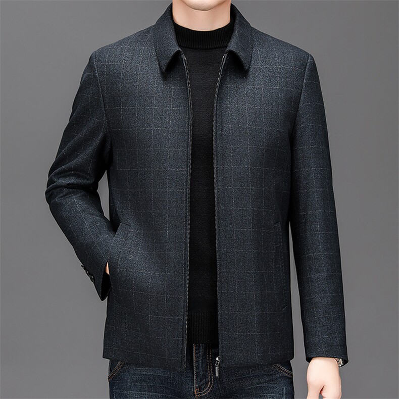 2023年新款冬季男士白鸭绒羽绒服翻领保暖外套修身风衣大衣,男装羽绒服,电商B360