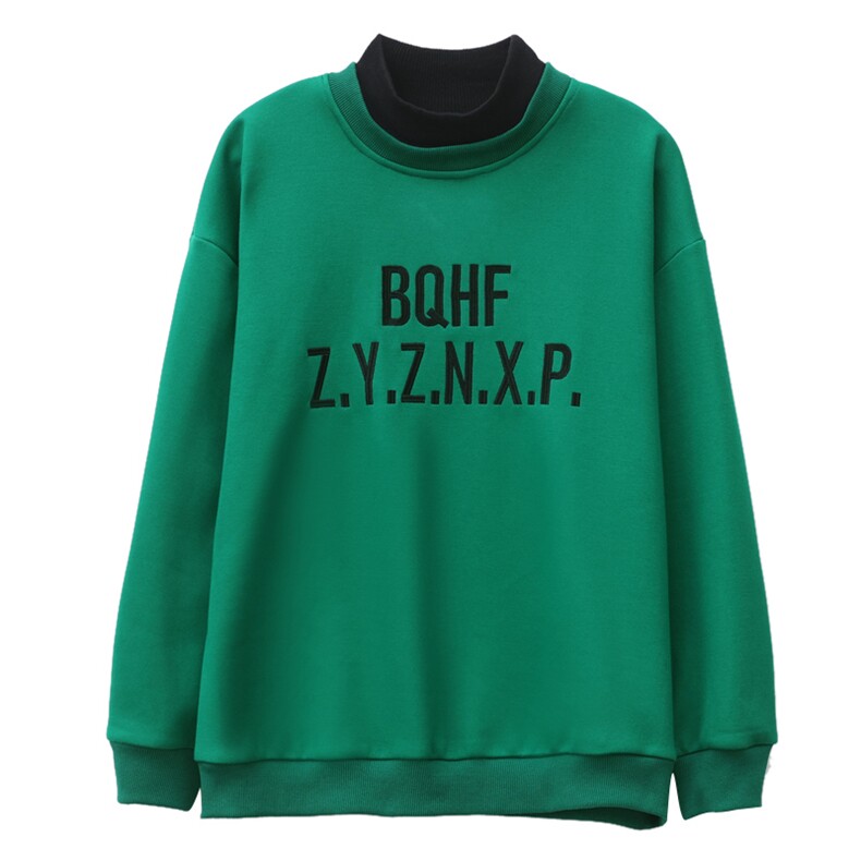 2022新款时尚潮流刺绣加绒卫衣宽松显瘦保暖外套,女装卫衣/绒衫,依恋蒂丝