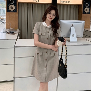 学院风灰色荡领连衣裙女春秋2025新款超火好看高级感小众绝美裙子图片