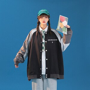 中性风 2023秋季新款ins潮牌字母印花棒球服夹克G412  p65控88图片