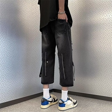 青春流行ins男直筒水洗七分牛仔裤P42，男装牛仔裤，星座1116-2