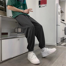 男士休闲裤春夏季潮牌ins痞帅炸街宽松丝螺纹运动裤FK24P22，男装休闲裤，星座1116-2