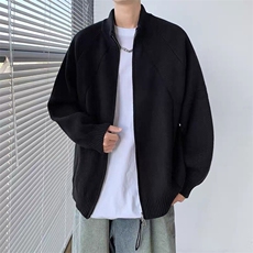 M35-P63美式潮牌拉链开衫毛衣男女2025春秋冬季潮流宽松慵懒风，男装针织衫/毛衣，电商B323A