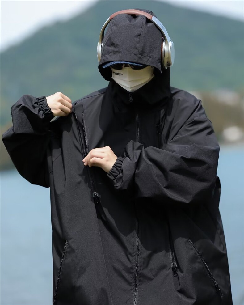 秋季日系机能黑武士冲锋衣外套男美式运动外套 JK18 P55图片