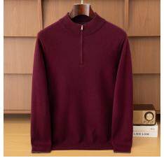 2025年秋季新款百搭男士高领半开精纺羊绒衫，男装羊绒套衫，鼎坤羊绒