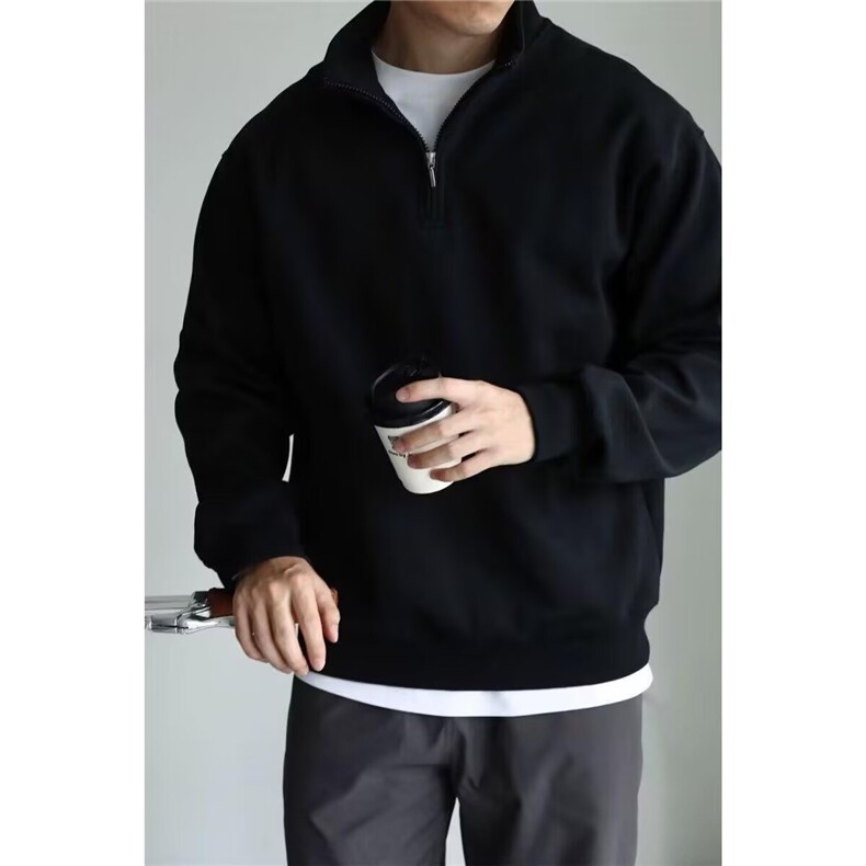 有货。卫衣男休闲宽松2026新款潮半拉链立领上衣服WB631-特批P42,男装卫衣,星座412-3