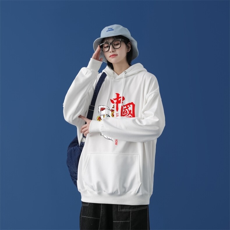 L2415P48中性模特卫衣男秋新款潮趣文字印花潮流休闲帅气连帽外套,男装卫衣,星座510A-1