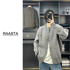 绿松石棒球服外套男春秋季2025新款简约针织开衫夹克男春装上衣潮，男装夹克，星座218-8
