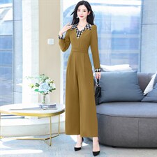 高端正品女装阔腿连衣裤2025春季新款时尚气质拼接裤，女装连体裤，韩美纤衣