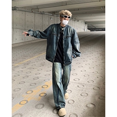 高街牛仔外套男士韩版潮流痞子帅气宽松2024秋季ins外套W5868-P72，男装工装外套，星座412-2