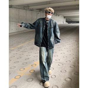 高街牛仔外套男士韩版潮流痞子帅气宽松2024秋季ins外套W5868-P72图片