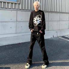 网图现货抖音得物品质黑色弹力修身直筒牛仔裤量大价格还可谈，男装牛仔裤，星座310A-4