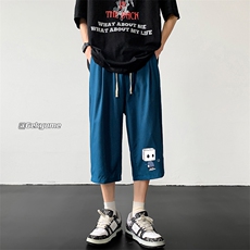 冰丝七分裤男大码速干短裤男五分裤黑地板风格QK72400-P25，男装休闲裤，电商A040
