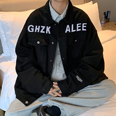 水洗牛仔外套男宽松街头复古休闲oversize情侣装夹克JK0339-P65，男装夹克，星座308B-1