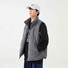 冬季灯芯绒棉马甲男复古加厚立领棉服情侣外套配挎包8516-P70，男装棉衣，电商B306